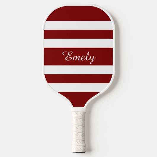 Naam modern rood script pickleball paddle (Voorkant)
