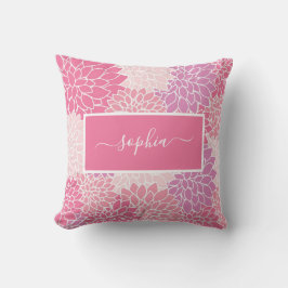 Naam modern roze Dahlia Floral Pattern Kussen