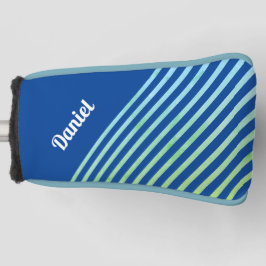Naam Modern Trendy Geometric Striped Deep Blue Golfheadcover