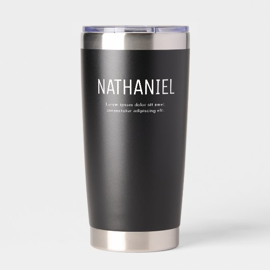 Naam Modern Vet Zwart Geïsoleerde Drinkbeker (Voorkant)