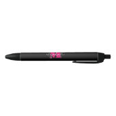 Naam modern zwart roze monogram zwarte inkt pen (Bodem)