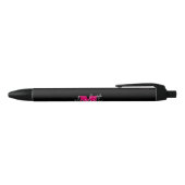 Naam modern zwart roze monogram zwarte inkt pen (Bovenkant)