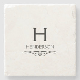 Naam moderne monogram stenen onderzetter