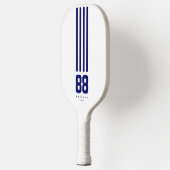 Naam moderne Pickleball Nummer Navy Blue Stripes Pickleball Paddle (Links)