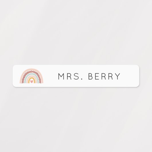 Naam moderne regenboogleraar labels (Design 1)