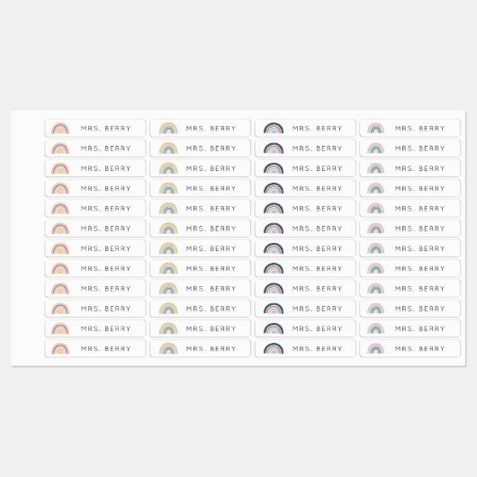 Naam moderne regenboogleraar labels (Vel)