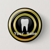 Naam: moderne tandheelkundige hygiënenaamspeld ronde button 5,7 cm (Voorkant)