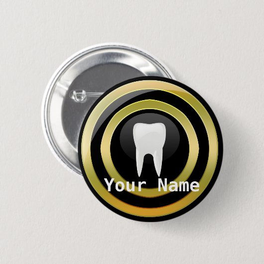 Naam: moderne tandheelkundige hygiënenaamspeld ronde button 5,7 cm (Voorkant /achterkant)