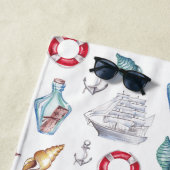 Naam moderne Waterverf nautische boot Strandlaken (In situ)