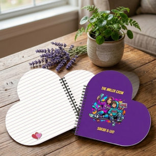 Naam Moeder Zoon Schaatser Purple Heart Notitieboe Notitieboek