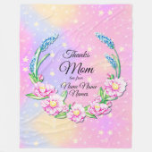 Naam Moederdag roze pastbloemen sterren wijzigen Fleece Deken (Voorkant)