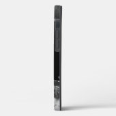 Naam & Monogram, B/W Agate, Witte & Grijze Tekst Case-Mate iPhone Case (Achterkant / Links)