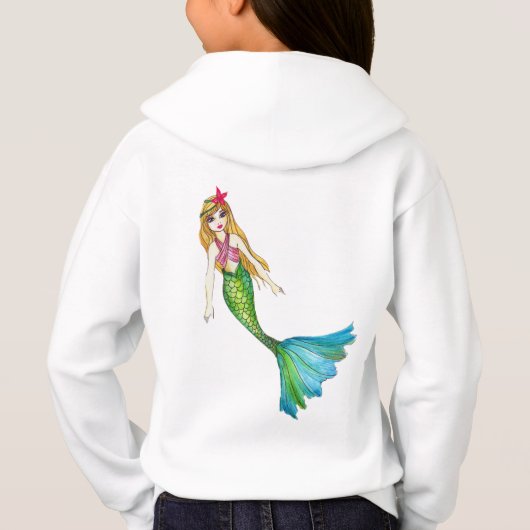 Naam Monogram Beauful Mermaid Turquoise Circle (Achterkant)