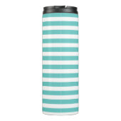 Naam Monogram Beauful Mermaid Turquoise Stripes Thermosbeker (Achterkant)