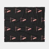 Naam Monogram Black Roos Gold Fleece Deken (Voorkant (Horizontaal))