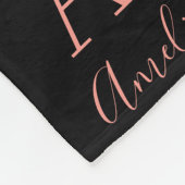 Naam Monogram Black Roos Gold Fleece Deken (Hoek)