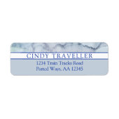 Naam | Monogram blauwe Waterverf Etiket (Voorkant)