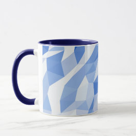  naam Monogram Blue Geometrical Mok