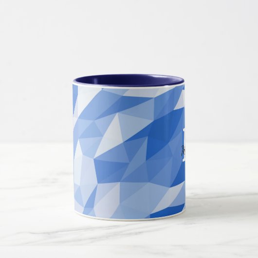  naam Monogram Blue Geometrical Mok (Midden)