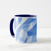  naam Monogram Blue Geometrical Mok (Voorkant links)