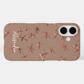 Naam Monogram Boho Minimalist Bruin Roze Goud Chic Case-Mate iPhone Case (Achterkant (horizontaal))
