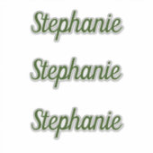 Naam Monogram Bosgroene Baby Shower Verjaardagen Sticker (Voorkant)