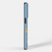 Naam Monogram Botanische Wildbloem Dusty Blue Case-Mate iPhone Case (Achterkant / Rechts)