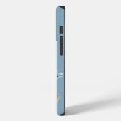 Naam Monogram Botanische Wildbloem Dusty Blue Case-Mate iPhone Case (Achterkant / Links)