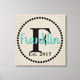 Naam monogram canvas afdruk