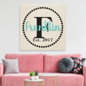 Naam monogram canvas afdruk (Insitu (Woonkamer))