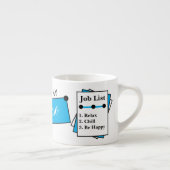 Naam monogram chill relax wees gelukkig blauw espresso kop (Rechts)