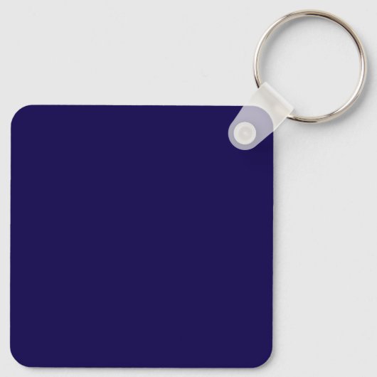 Naam Monogram Classic Minimalist Blauw en Wit Sleutelhanger (Achterkant)