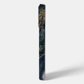 Naam Monogram Donker Zwart Glitter Case-Mate iPhone Case (Achterkant / Links)