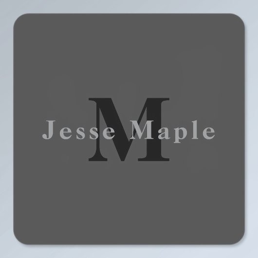 Naam & Monogram | Donkergrijs Labels