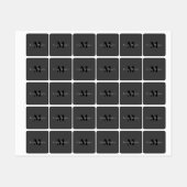 Naam & Monogram | Donkergrijs Labels (Vel)