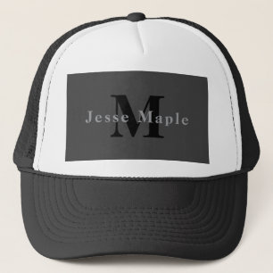 Naam & Monogram Donkergrijs Trucker Pet