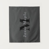 Naam & Monogram | Donkergrijs Wandkleed (Voorkant)