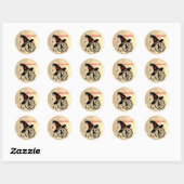 Naam Monogram E Halloween Sky Witch Spiders Ronde Sticker (Vel)