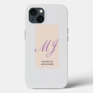 Naam Monogram Eenvoudig Modern Minimalistisch iPhone 13 Hoesje