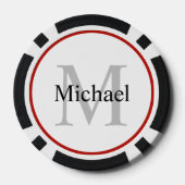 Naam Monogram en Nummer Bedrag Speciaal Cadeau Poker Chips (Achterkant)