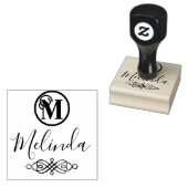Naam monogram en script - Personaliseren Rubberstempel (Gestempeld)