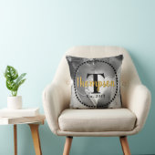 Naam monogram Familienaam met foto Kussen (Stoel)