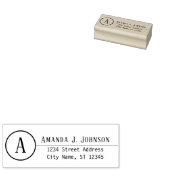 Naam monogram Familienaam RSVP Adress Kantoor Rubberstempel (Gestempeld)