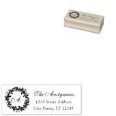 Naam monogram Familienaam RSVP Rustic Floral Wreat Rubberstempel (Gestempeld)