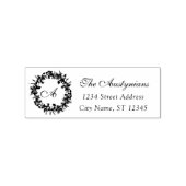 Naam monogram Familienaam RSVP Rustic Floral Wreat Rubberstempel (Afrduk)