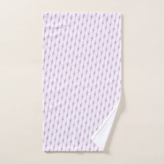 Naam Monogram Farmhouse Lavender Flower Pattern Bad Handdoek (Handdoek)
