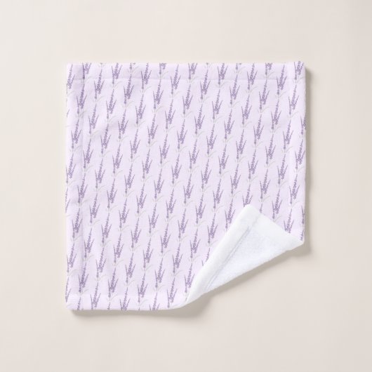 Naam Monogram Farmhouse Lavender Flower Pattern Bad Handdoek (Wasdoekje)