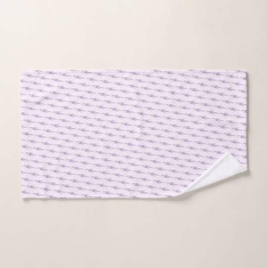 Naam Monogram Farmhouse Lavender Flower Pattern Bad Handdoek (Handdoek)