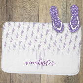 Naam Monogram Farmhouse Lavender Flower Pattern Badmat