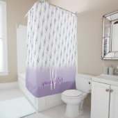 Naam Monogram Farmhouse Lavender Flower Pattern Douchegordijn (In situ)